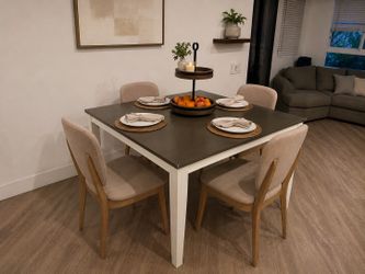 Modern Expandable Dining Table with Leaf
