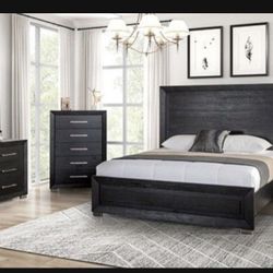 Brand New Elegant Wood Design Queen Bedroom Set 