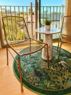 CB2 Brass Metal Chairs x2