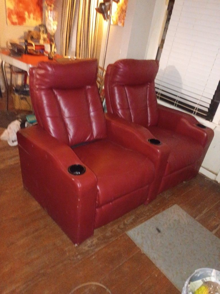 Deep Red Theater Recliners