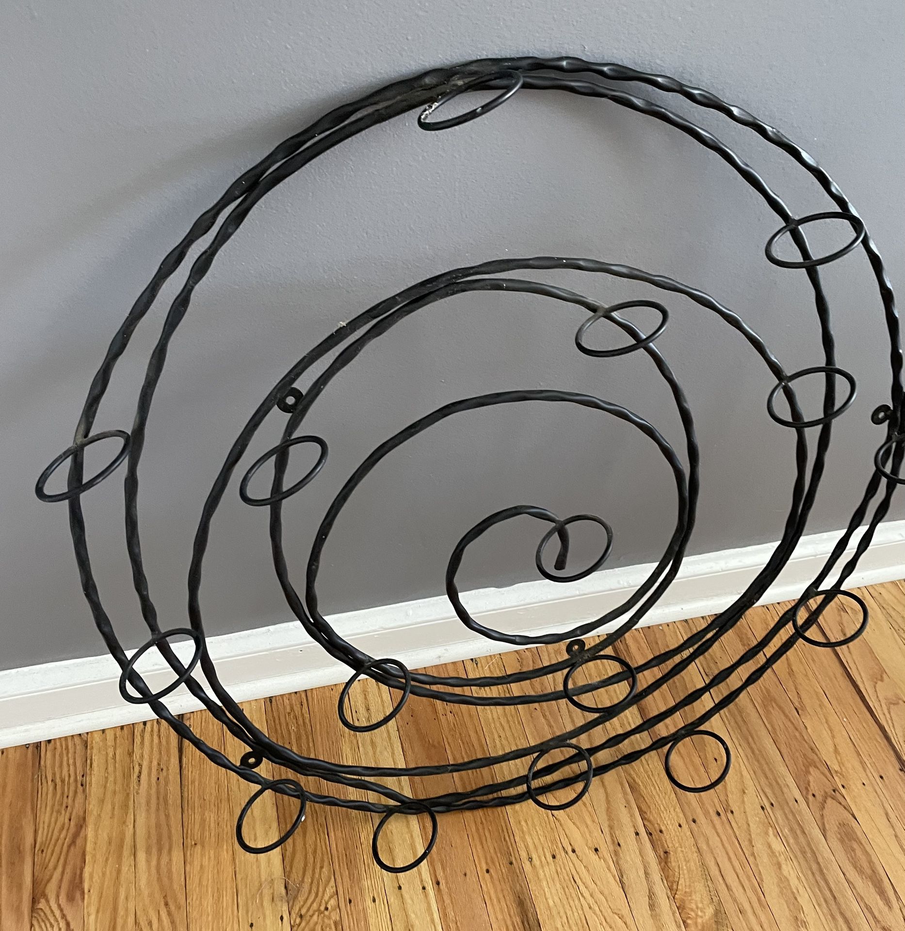Pottery Barn Hanging Spiral Iron Votive Candle Holder Wall Art Decor  RETIRED