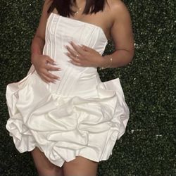 Vestido Blanco Lindo Y Elegante 