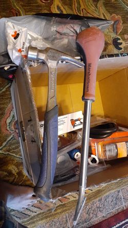 Marshalltown scraper and Cobalt heavy duty hammer