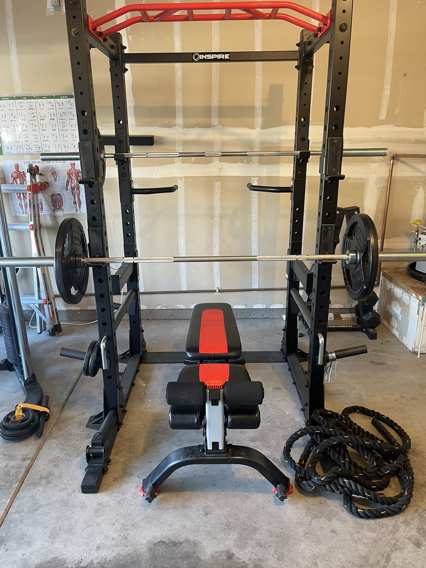 Squat Rack, bench Press, Pull Up, Dips, w/ Olympic Bar