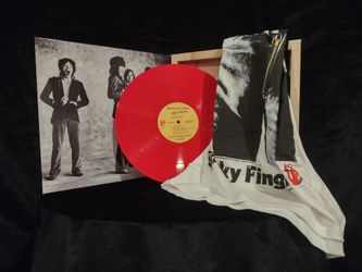 2009 Rolling Stones red vinyl sticky fingers album with large t-shirt collectible box