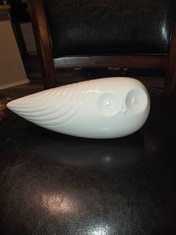 White Ceramic Owl Figurine