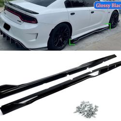 Side Skirts Body Kit Rocker Panel For Dodge For Charger 2015-2023 Black Pair