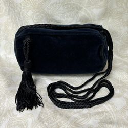 Velvet Navy Barrel Handbag 