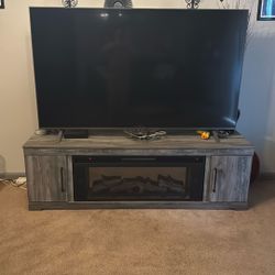 75in LG Smart TV and fireplace 