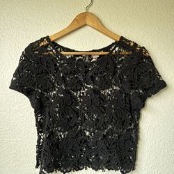 Black Hollow Out Top
