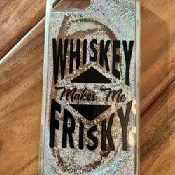 Whiskey makes me frisky iPhone 8 Plus glitter case 