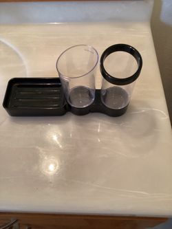 Toothbrush andToothpaste Holder Plus Hand Soap Holder.