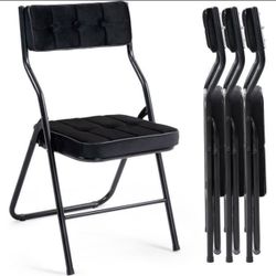 M61 ADILE Padded Folding Chairs 4 Pack, Black