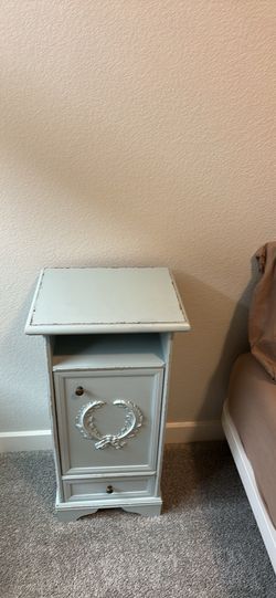 Side table vintage style baby  pastel blue color