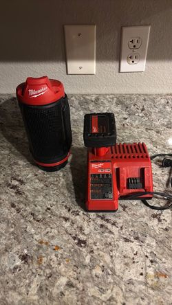 Milwaukee Bluetooth speaker with charger and battery
