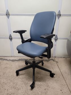 Steelcase Leap V2 Ergonomic Computer Desk Office Chair, Blue Leather