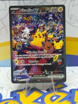 Pikachu EX Special Illustration Rare Card 150/128, 30th Celebration
