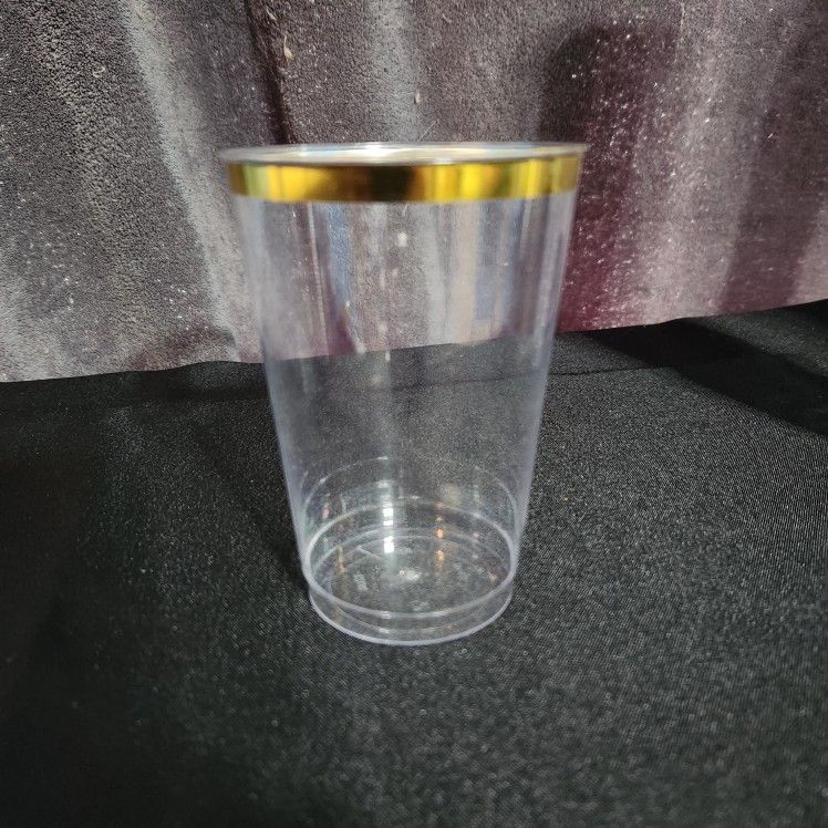 Reusable Gold Rimmed Cups