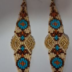 Beaded Geometric Earrings 