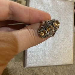 Gorgeous Ceylon Imperial Garnet Ring in Silver - Sz 8 - new!