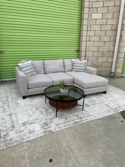 Gray Sectional Couch Sofa Reversible Chaise