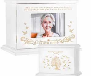 White Wood Picture Frame Memorial Urn
