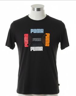 PUMA ESS+ LOGO REPEAT GRAPHIC TEE 674223-01, Men's Shirt, Large, Black