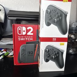 Nintendo switch 2 with 2 controllers