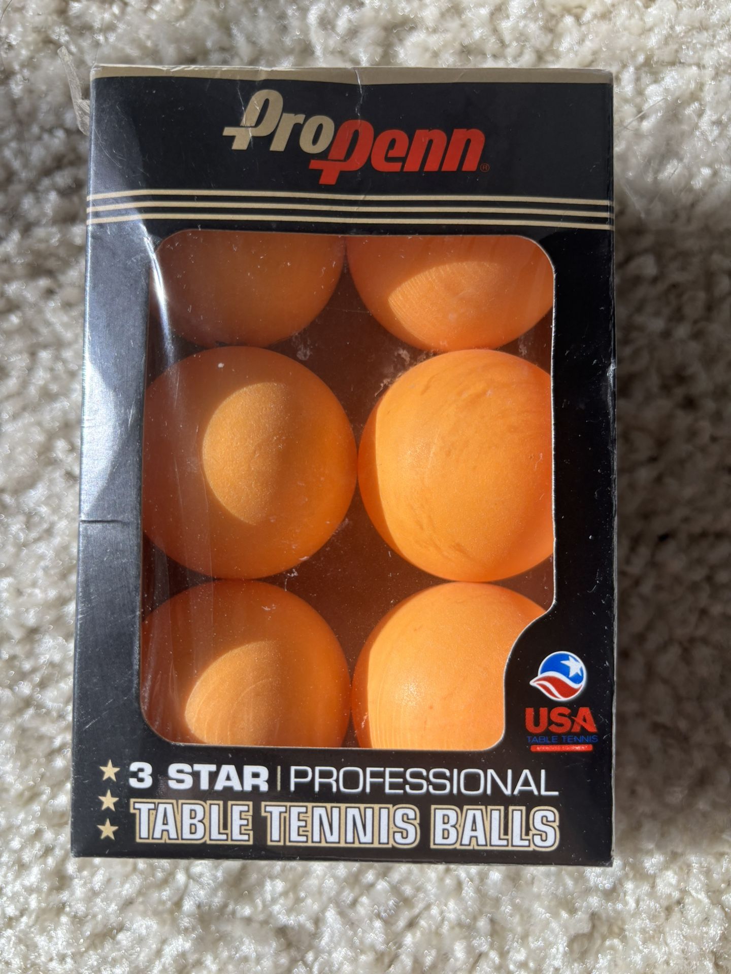 6 Pro Penn Table Tennis Balls 40mm - NEW