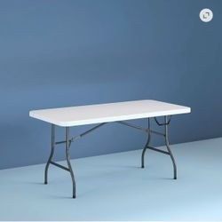 #R4  6’ Folding Table Color: White 72” Long • Foldable • Plastic Top • Metal Legs  Price: $40