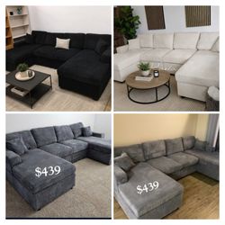 On sale $420 Elegant‼️ 2-Pc Corduroy Sectional Sofa Sets