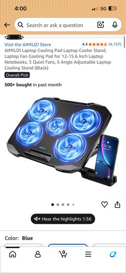 AIMIUZI Laptop Cooling Pad with 5 Fans