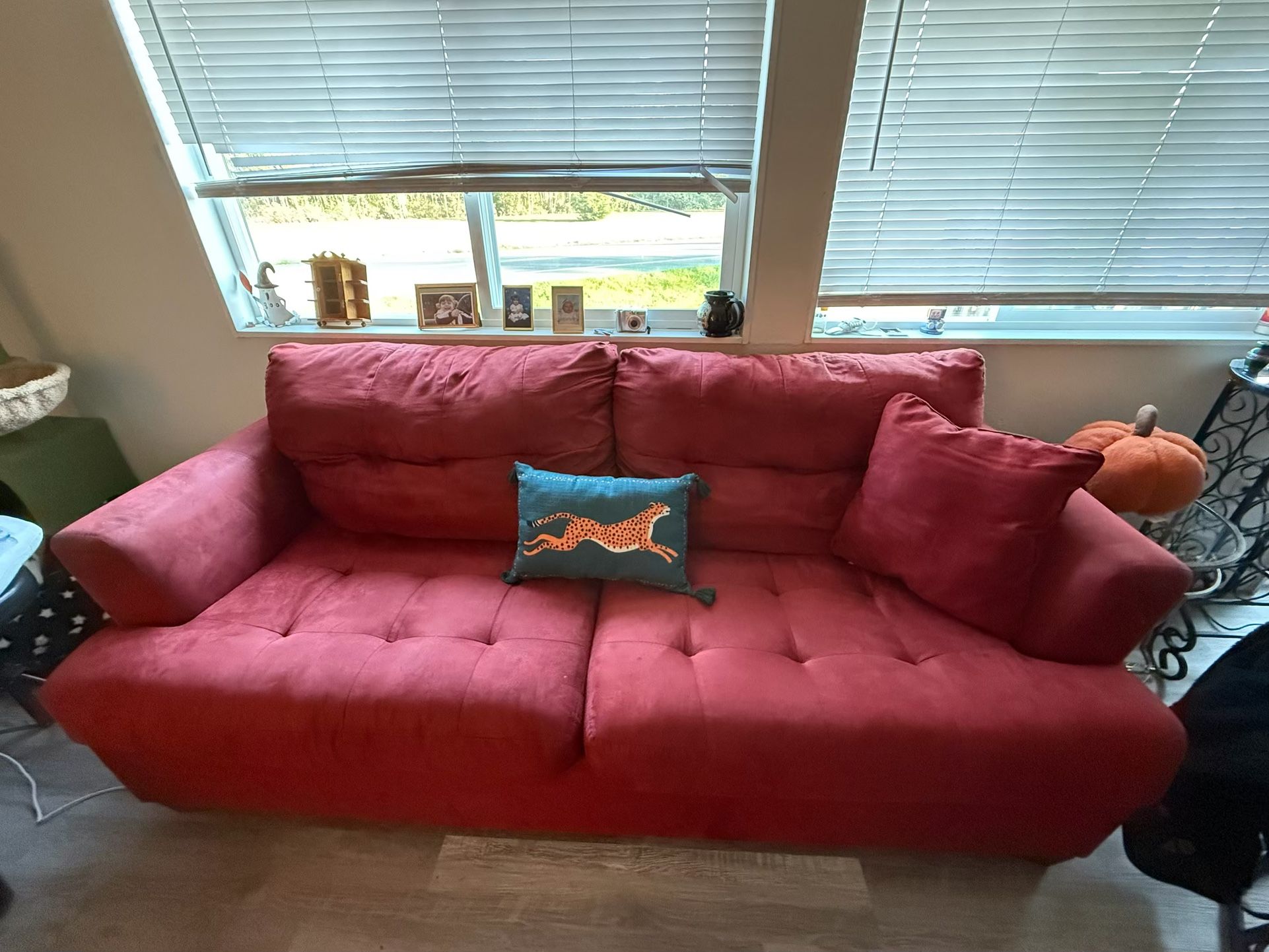 Red Couch And Love Seat