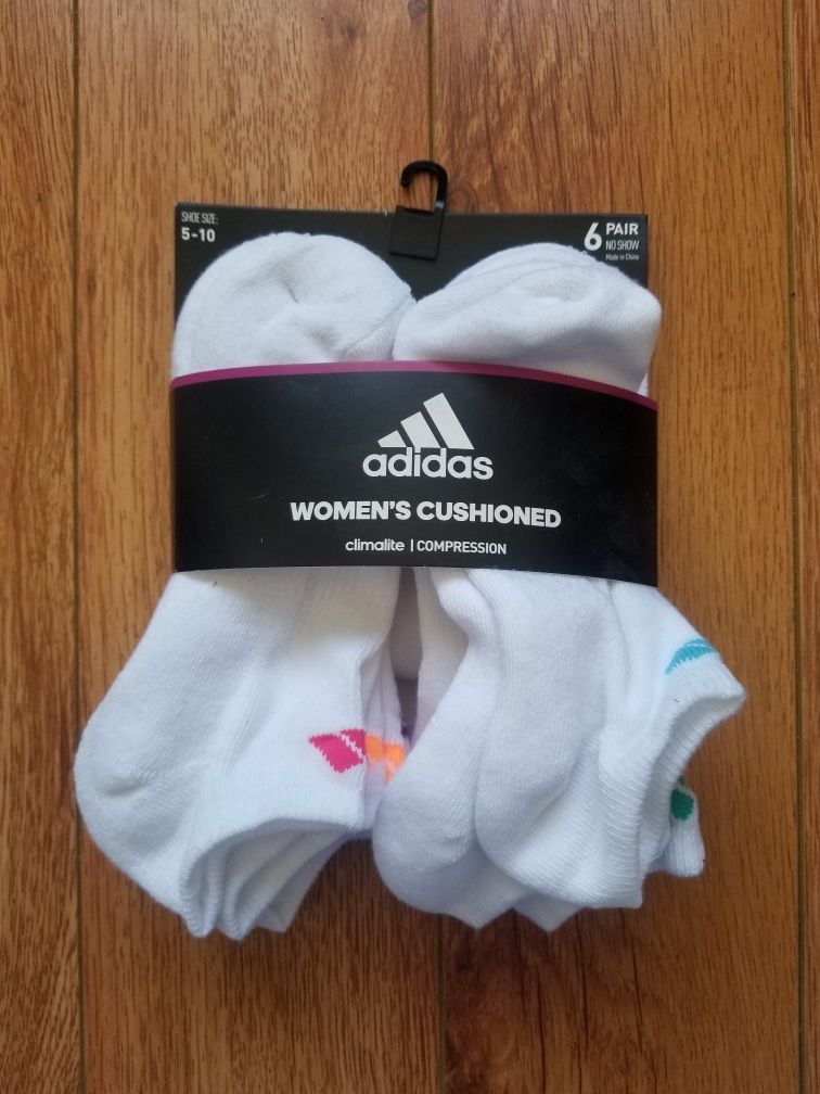 Adidas womens cushioned socks 6 pair climalite size 5-10