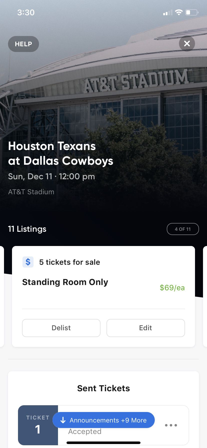 Many Great Options For Houston Texans @ Dallas Cowboys Tickets & Parking