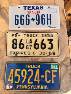 Vintage license plates
