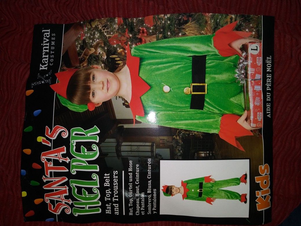 Santa's Helper Costume. NEW. Child Size Large (10-12)