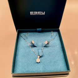 Effy Diamond Earrings And Necklace Set NEW