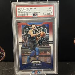 2019 Prizm Luka Red/White/Blue PSA 10