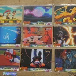 LOT 9 POKEMON GOTTA CATCH THEM ALL CARDS 1998 TOPPS CARDS MINT. THE NEFARIOUS TEAM ROCKET, ASH'S SACRIFICE, THE FIGHT RACES, INTRODUCTIONS, THE TRAINE