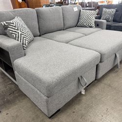 New Boucle Sleeper Sectional Couch with USB! Includes Free Delivery 🚚! Free Assembly!