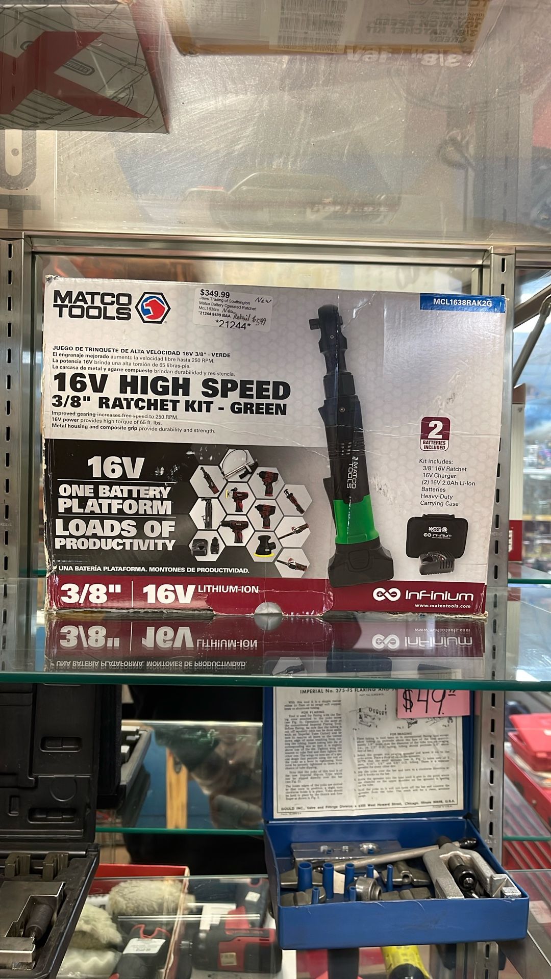 Matco Tools 16 V High Speed 3/8 Inch Ratchet Kit. NEW