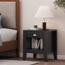 🖤 Set of 2Modern Black Nightstand / Bedside Table with Drawer