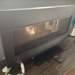 Black Electric Fireplace Twin Star Wall Mounted 34HF600GRA With Controller And Wall Mount