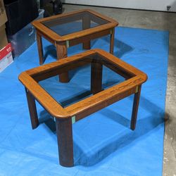 Two Wooden End Tables