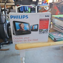 Philips PET7402 or PD7012 dual-screen portable DVD player. 