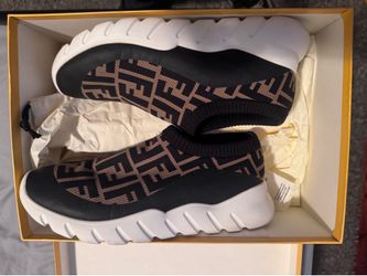 Fendi Brown and Black Forever Fendi Slip-On Sneakers 7(40)