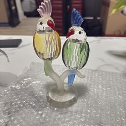 Crystal Parrot Desktop Ornament Crafts Bird Statue Cabinet Table Decor