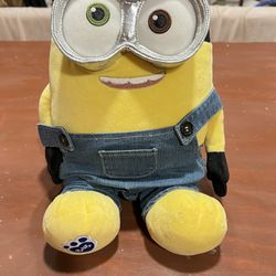 BAB Build a Bear Minions Kevin with Overalls Large Plush Stuffed Animal Stuffy
