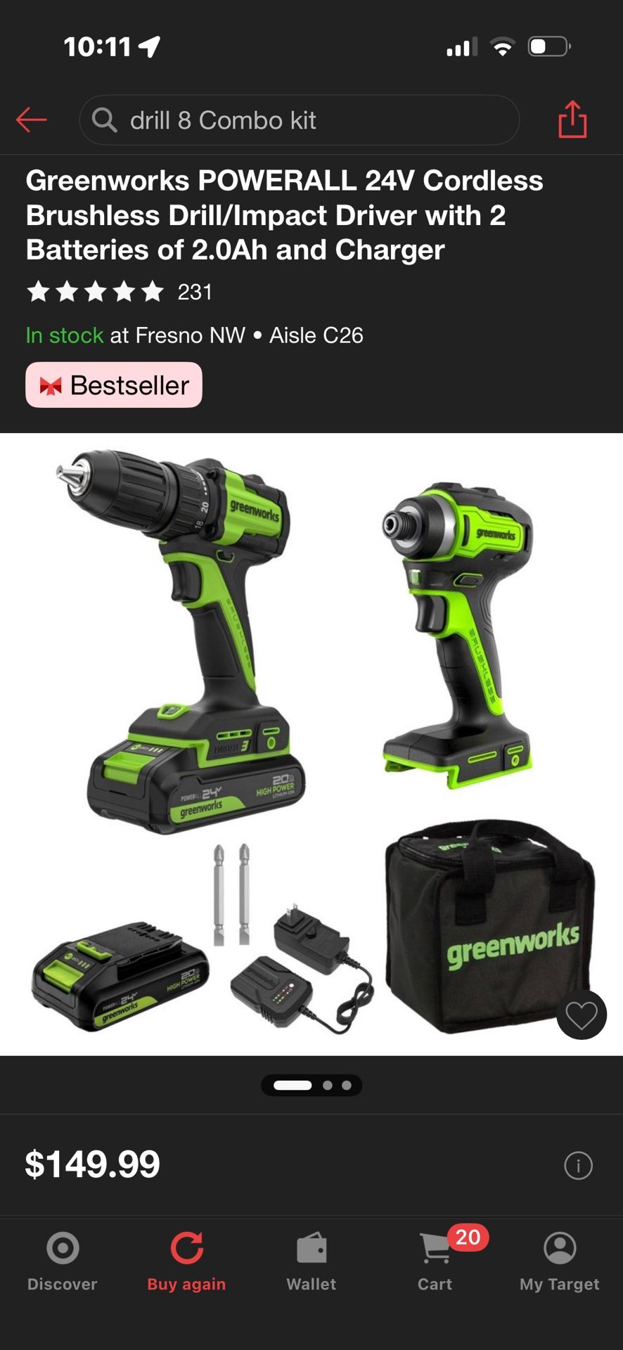Green works  Powerhouse Tools - Drill & Impact Combo Kit 